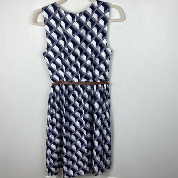 Anthropologie Hi There Karen Walker Belted Dress Size 4 Architectural Print Boho - Picture 7 of 7